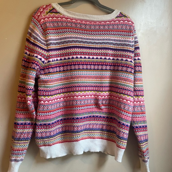 Boden wool and cashmere blend colorful artsy sweater in size XL - Picture 7 of 9